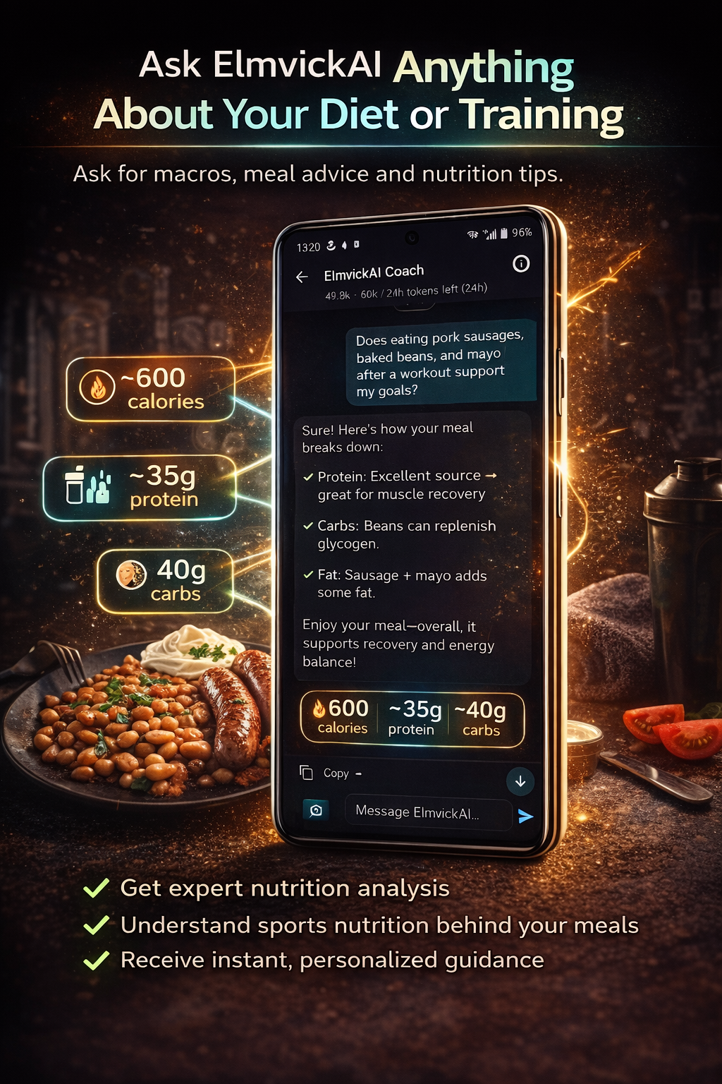 Training Logger ElmvickAI guidance screen