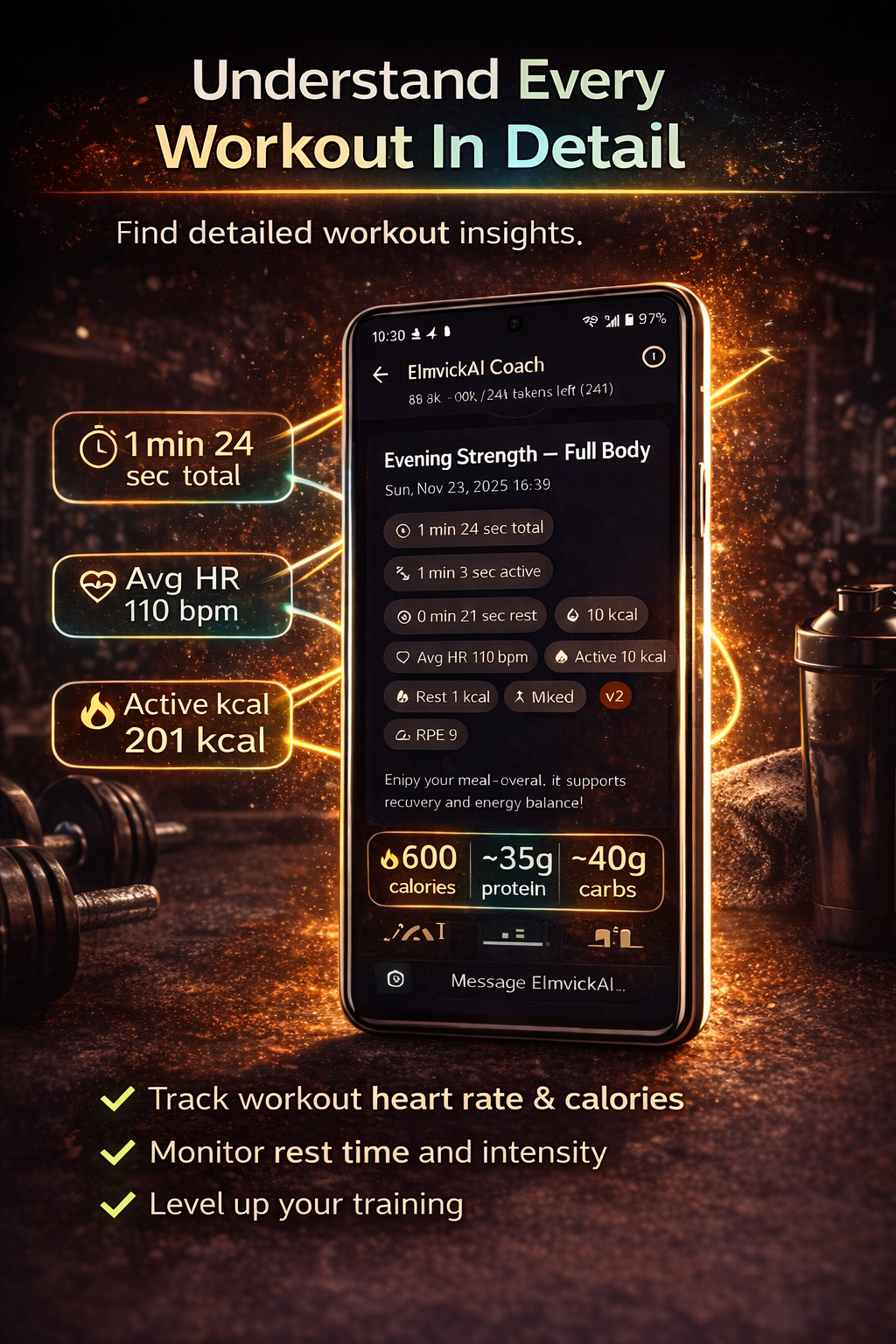 Training Logger workout review screen